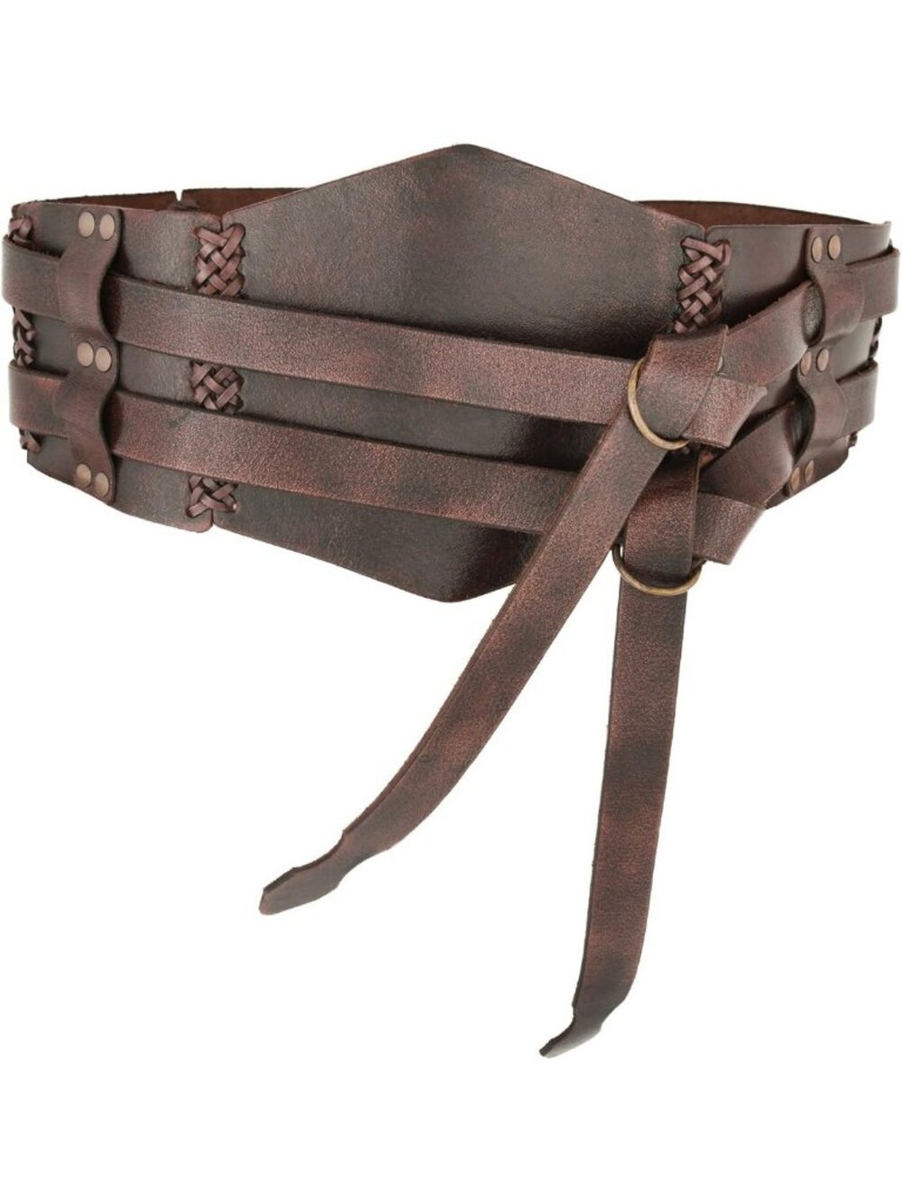 Medieval Wide Leather Double Belt for Renaissance Fair, Cosplay & Costume